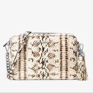 Michael Kors “Ginny” Leather Snakeskin Crossbody